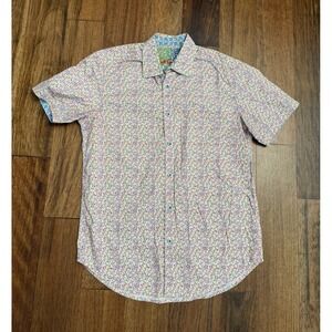 Robert Graham Pocatello Classic Fit Short Sleeve Stretch Shirt Mens Size Small
